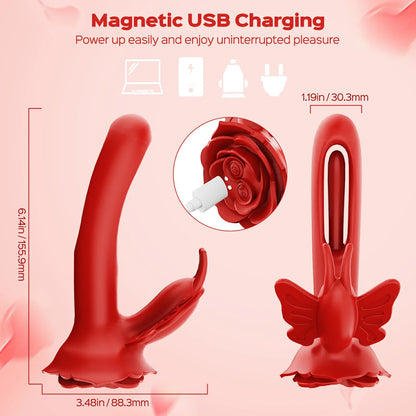 Rosy Butterfly Clit Stimulator Flapping G-spot Vibrator